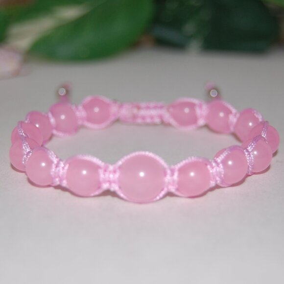 Pink Bracelet,Gemstone Bracelet,Drawstring Shamballa Bracelet,Gift - Picture 1 of 3